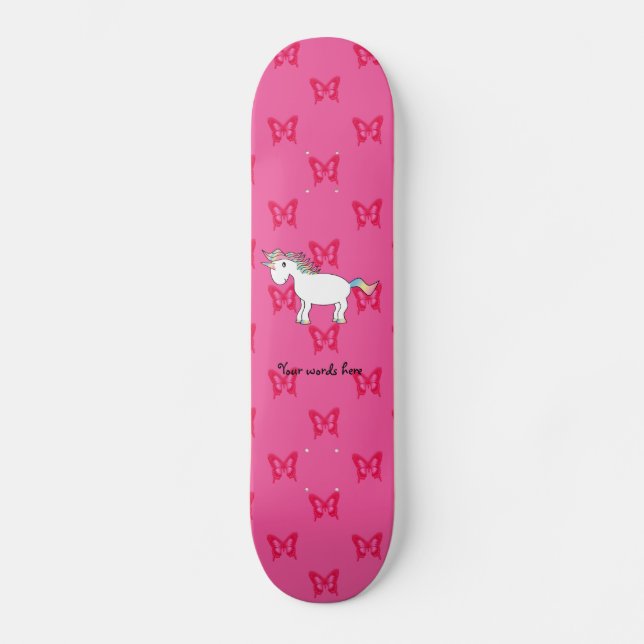 Skate Borboletas cor-de-rosa de unicórnio (Frente)