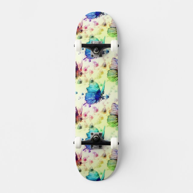 Skate Borboletas de Aquarela (Frente)