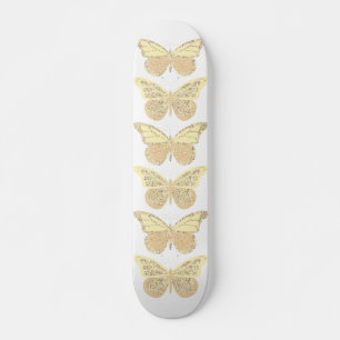 Skate Borboletas Douradas amarelas