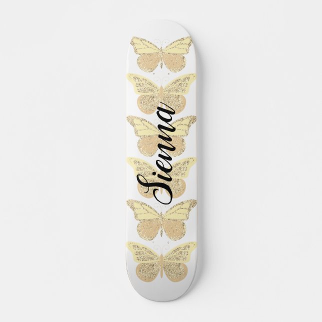 Skate Borboletas Personalizadas com Brilho em Ouro Amare (Frente)
