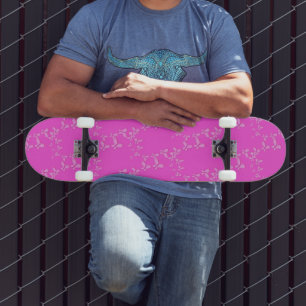 Skate Borboletas rosa brilho modernas