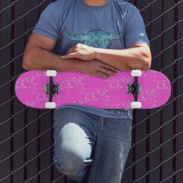 Skate Borboletas rosa brilho modernas (Ao ar livre 3)