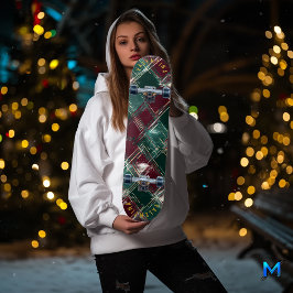 Skate Bordô e Verde Floresta Xadrez Clássico