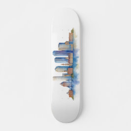 Skate Boston City Skyline Watercolor | Mães de Boston Mo