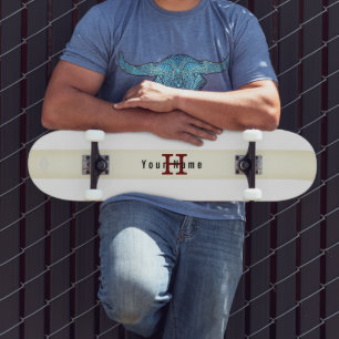 Skate Branco com banda inicial e nome HAMbyWG