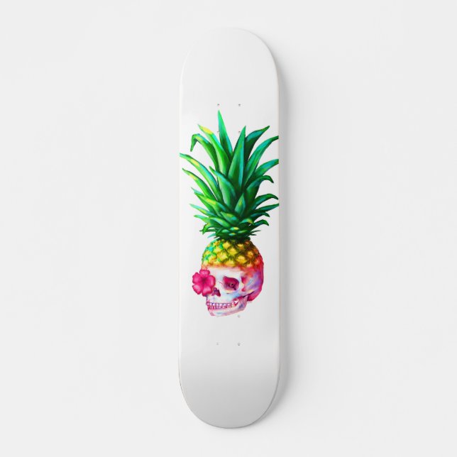 Skate Branco do conselho do crânio do abacaxi (Frente)