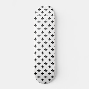 Skate Branco Preto Fleur De Lis Delicado Mardi Gras