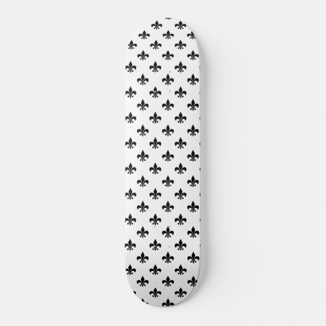 Skate Branco Preto Fleur De Lis Delicado Mardi Gras (Frente)