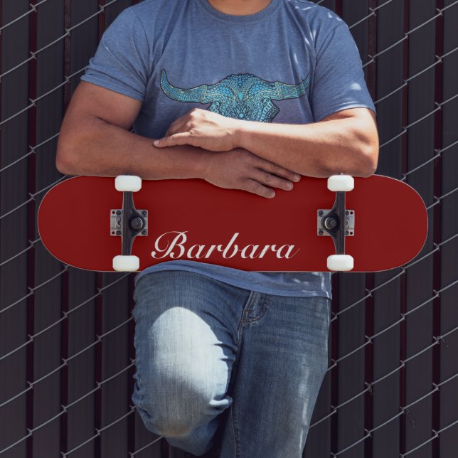 Skate Brick Red Elegant Name | Trendência Clássica (Ao ar livre 3)