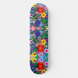 Skate Bright Abstrato Flower Art