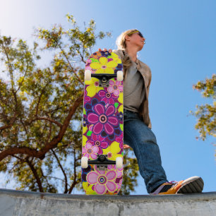 Skate Bright Abstrato Flower Art