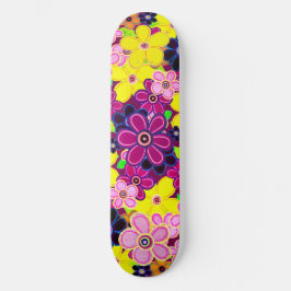 Skate Bright Abstrato Flower Art