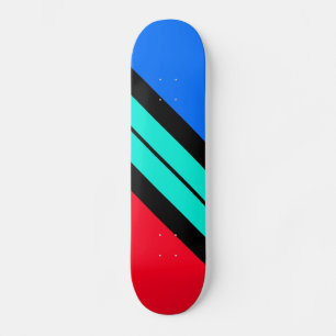 Skate Bright Red Blue Aqua - Faixa Diagonal