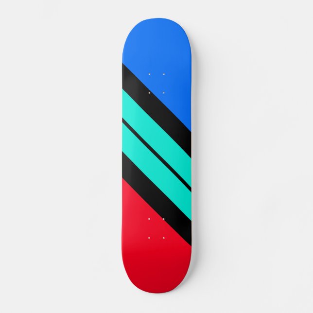 Skate Bright Red Blue Aqua - Faixa Diagonal (Frente)