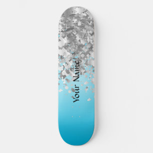 Skate Brilho azul pálido e falso