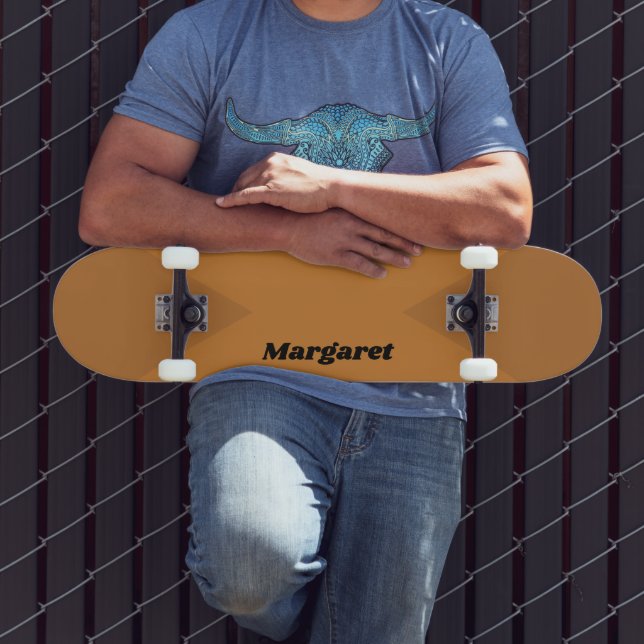 Skate Bronze Metálico com Nome Personalizado de na moda  (Ao ar livre 3)