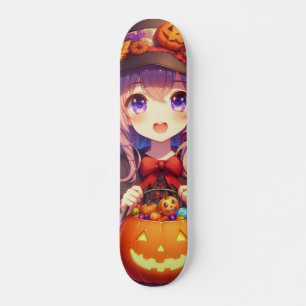 Skate Bruxa do Halloween do Anime Bonito