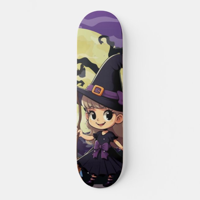 Skate Bruxa do Halloween do Anime Bonito (Frente)