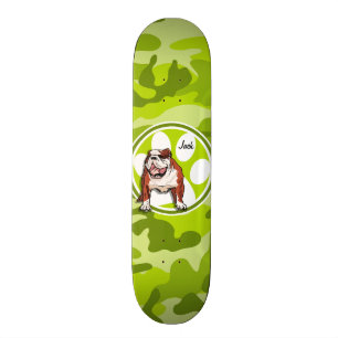 Skate Bulldog; camo verde brilhante, camuflagem