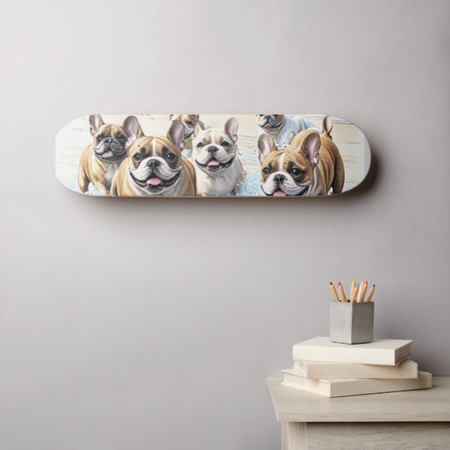 Skate Bulldogue Francês Pacote Bulldogue Francês Mar (Arte de parede (Horz))