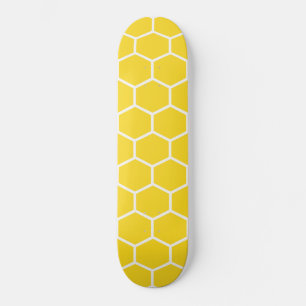 Skate Bumblebee das Linhas Brancas Geométricas do Honey