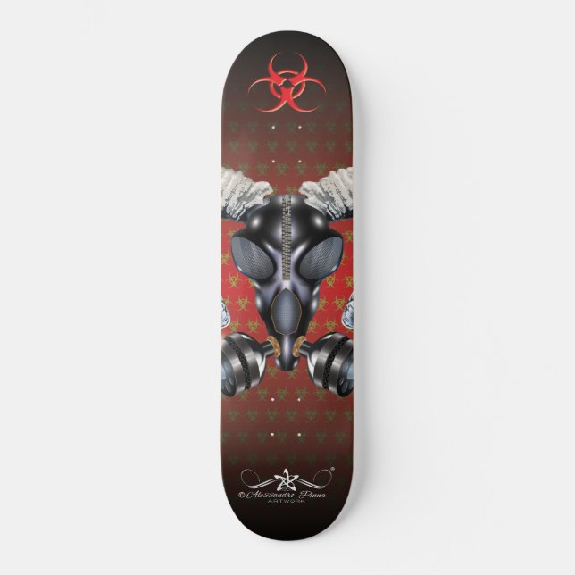 SKATE BW! ADVERTÊNCIA BIOHAZARD! CAVEIRA (Frente)