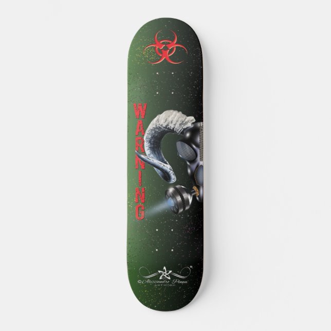 SKATE BW! ADVERTÊNCIA BIOHAZARD! CAVEIRA (Frente)