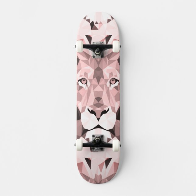 Skate Cabeça de Leão Geométrico Rosa Regal (Frente)