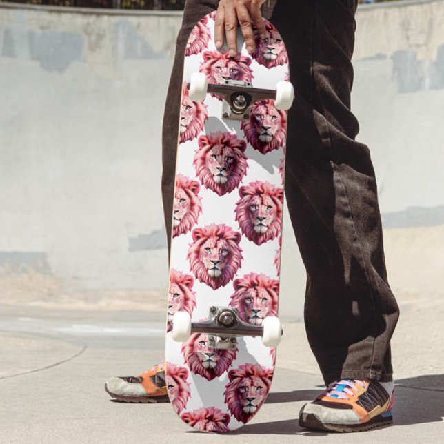Skate Cabeça de Leão Rosa Design de Padrão de Animal Bra (Criador carregado)