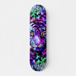 Skate Cabeça de Tigre Roxo - Quadro Portraidor Tigre