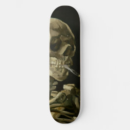 Skate Cabeça do esqueleto com o cigarro por Van Gogh