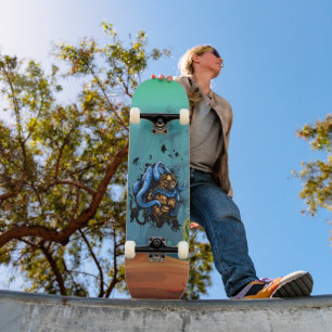 Skate Caça-tesouro Submarino Mergulhador Polvo Ataque