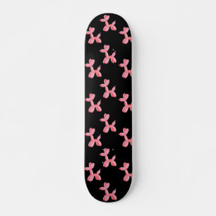 Skate Cachorro Balão Divertido Rosa Padrão Preto