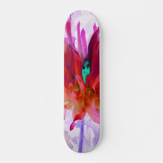 Skate Cactus Dahlia Vermelho e Rosa Quente (Frente)