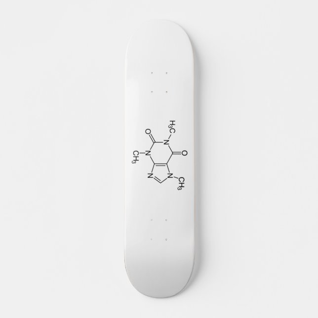 Skate Caffeine Molecule Chemistry Átomos de café (Frente)