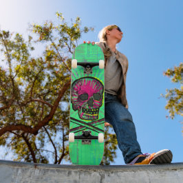 Skate Calavera Green Ray Skull Grunge Art mexicano