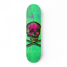 Calavera Green Ray Skull Grunge Art mexicano