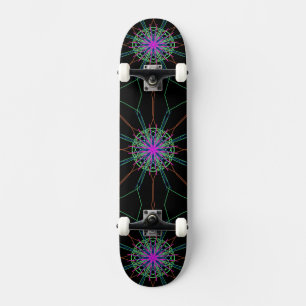 Skate Caleidoscópio Mandala Arte Preta Pia