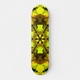 Skate Caleidoscópio Psicodélico Flor Amarelo e Verde