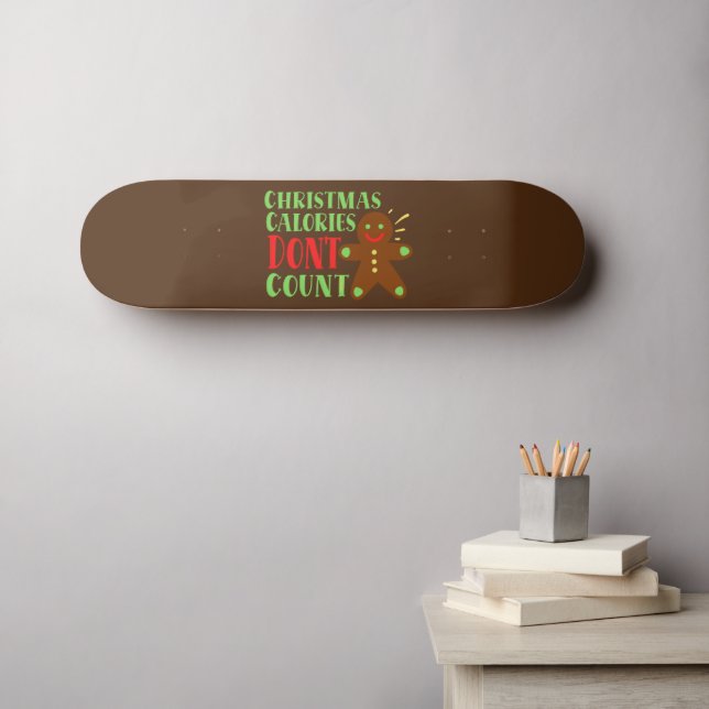SKATE CALORIAS DE NATAL NÃO CONTAM (Arte de parede (Horz))
