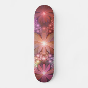 Skate Cama De Flores Arte Fractal Abstrato brilhante Col