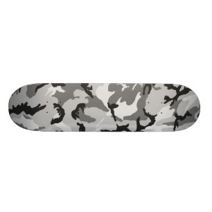 Skate Camuflagem do preto do branco cinzento