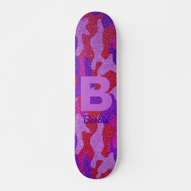 Skate Camuflagem Vermelha-Rosa-Quente-Branca e Luminosa- (Frente)