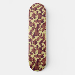 Skate Camuflagem Vívida Rabiscada Retro Preto e Vermelho