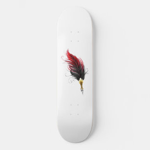 Skate Caneta pena de pena vermelha com ponta de ouro