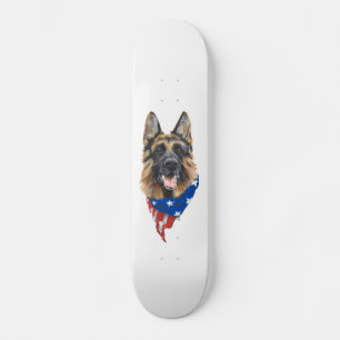 Skate Cão Pastor Alemão Patriótico