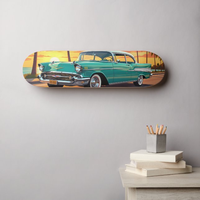 Skate Carro Clássico Antigo 1957 (Arte de parede (Horz))