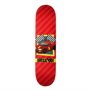 Skate Carro-Corrida Vermelho; Escarlate Red Strips