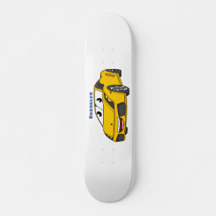 Skate Cartografia de carro esportivo amarelo e bonito