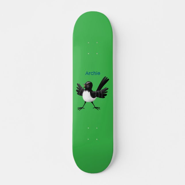 Skate Cartoon australiano Willie Wagtail personalizado (Frente)